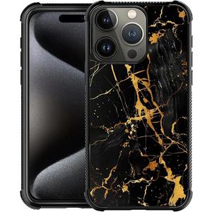 CARLOCA Compatible with iPhone 16 Pro Case,Black Gold Marble 1 for Men Woman,Anti-Scratch Soft TPU Shockproof Unique Protective Cover Pattern Design