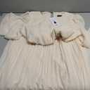 ZESICA Women's Fall Long Sleeve Dresses 2026 Casual Crewneck Chiffon Swing Pleated A Line Cocktail Party Midi Dress,M