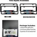 2PCS License Plate Frames, Stainless Steel 4-Hole License Plate Bracket Cover Holder for BMW X3 X5 X1 X7 X6 4 3 5 2 1 Series M3 M5 M4 M2 M6 e90 e91 Accessories, with Screw Caps Cover Set(Black)