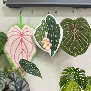 Leaf Funny Hand Towels for Bathroom Kitchen- Cute Decorative Plant Decor Hanging Face Towels- Unique Gifts for Christmas (3)