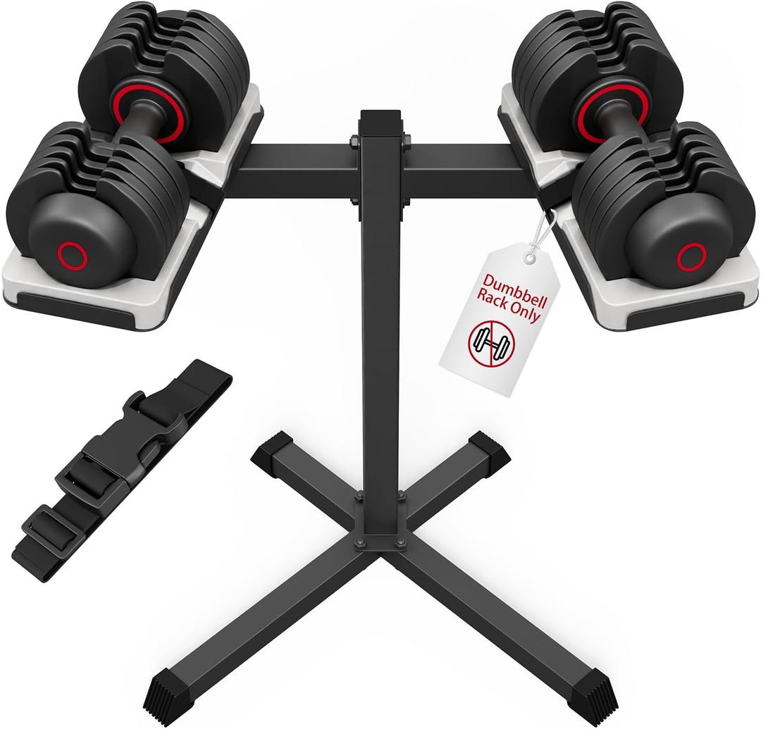 Jusgym Adjustable Dumbbell Stand, 35" Height Adjustable Dumbbell Rack, 300LBS Capacity Home Gym Storage Rack with 90Rotating PlatformRack Only