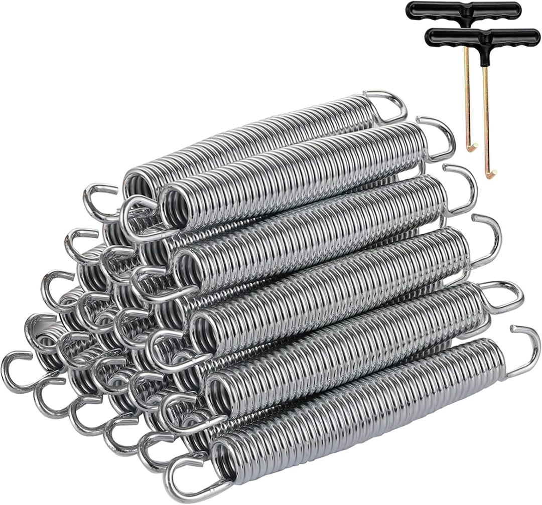 Yarlung 20 Pack 7 Inch Trampoline Springs with 2 T-Hooks, Stainless Steel Springs Replacement Parts for Outdoor Bounce