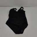 RXRXCOCO Womens One Piece Swimsuits Tummy Control Bathing Suit Ruched Criss Cross V Neck Swimwear (Black), XL