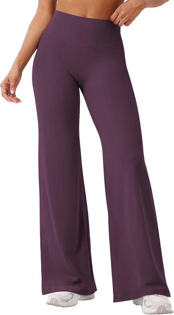 YEOREO Workout Leggings Womens No Front Seam Straight Leggings 29"/ 31.5"/ 33"/ 35" High Waist Buttery Eddiy Gym Yoga Pants (Purple, M)