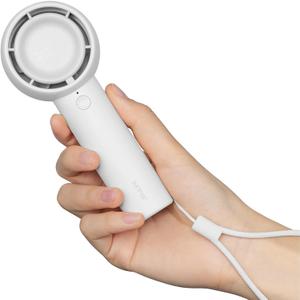 JISULIFE Mini Portable Fan-Bladeless Safe Design, Powerful Turbo Handheld Fan with 5 Speeds, 16Hrs Max Cooling TimeUSB Rechargeable, Small Pocket for Travel/Lash, Gifts For Girls/Women (White)