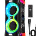 Portable Bluetooth Speaker with 1 Microphone, 300W Peak Karaoke Machine Powerful Loud Sound Deep Bass Wireless Subwoofer, 15H Battery Life Fast Charging, Speaker for Party, Outdoor, Beach, Home System