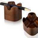 Sherr 2 Pcs Wood Fountain Pen Holder Wooden Pencil Holder Minimalist Pen Rest Desk Stand Pencil Organizer Tray for Home School Office Students Teachers Boss Gifts