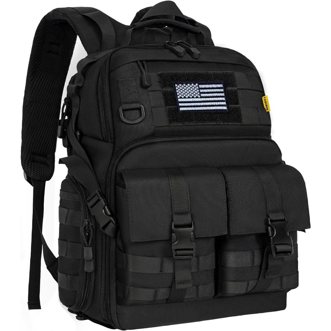 Tactical Camera Backpack for DSLR/SLR/Mirrorless Photography Camera, Camera Bag Case Water-resistant Travel Backpack with 15.6" Laptop Compartment Compatible with Canon