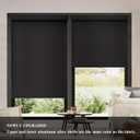 AOSKY Blackout Roller Shades Cordless Blinds for Windows, Free-Stop Shades with Valance, Thermal Insulated Fabric, UV Protection, Natural Woven Blinds for Home and Office (31.5" W x 72" H, Black)