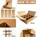 4 Sets Moving Boxes with Divider Kits, 12.5" x 12.5" x 4.5" Glassware Dish Packing Boxes, Shipping Boxes with Foam Pouches Ideal for Home Moving, RV Travel, and E-Commerce Shipping