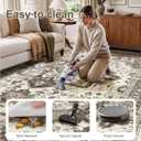 Vintage Washable 9x12 Area Rug for Living Room, Dark Brown