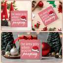 He Sees You When You're Pooping Sign, Funny Christmas Decorations, Bathroom Christmas Decor, ChristmasSign, ChristmasWood Sign for Guest Room Bathroom Toilet, 5x5 Inch Pink)