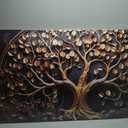 Tree Pictures Wall Decor Bedroom Black and Gold Wall Art for Living Room Large Wall Art for Office Large Size 29" x 58"