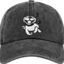 Embroidered Funny Dog Cat Vintage Baseball Cap for Men Women, Adjustable Pet Lover Hat Gifts (Gray)