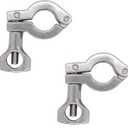 TC 0.5-0.75" Tri Clamp Stainless Steel 304 Heavy Duty Sanitary Clover with Silicone Gasket (2 Pack)