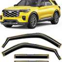 in-Channel Window Rain Guard for Fit for Ford Explorer 2020-2026 Rain Guards Side Window Visors Low Profile Vent Visor Window Deflectors Vent Shades Car Accessories