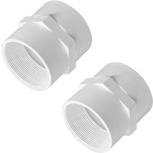 2" PVC Pipe Fitting Adapter Connector Union Coupling Schedule 40 (Slip Socket x NPT Female Pipe Thread), Pack of 2