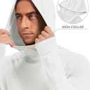 TACVASEN Men's Rash Guard Sun Hoodie Long Sleeve UPF 50+ Sun Protection SPF Quick Dry Hiking Swim Fishing Shirt (White, M)