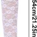 Lace Gloves, Bridal Floral Lace Gloves for Women - Tea Party, 1920s Costumes, Prom, Masquerade - One Pair, Length 21.3inch (White)