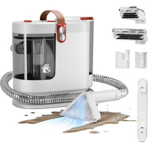 Portable Carpet Cleaner Machine, Carpet Shampooer, 15Kpa Upholstery Cleaner with 3 Tools, 54oz Large Water Tank, 16.4ft Power Cord, Spot and Stain Deep Cleaner for Rug, Couches, Car,Red