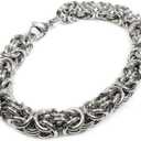 Stainless Steel Round Byzantine Chain Bracelet 8mm