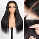 20Inch 6x5 Glueless Wigs Human Hair Pre Plucked Pre Cut 230% Density Drawstring Straight Wig for Women HD Transparent Lace Frontal Human Hair Wigs