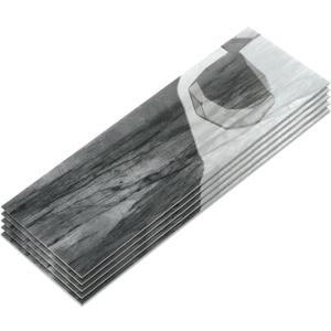 30-Sheet Subway Peel and Stick Backsplash, 12" x 4" Glossy Pietra Grey Acrylic Self Adhesive Waterproof Wall Stickers, Stick on Tiles for Kitchen Bathroom Shower