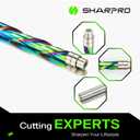 SHARPRO Flush Trim Spiral Router Bit 1 4 Inch Shank, Down Cut Spiral Router Bits with Bottom Bearing, Extra Long Coated Carbide Bit，CNC Woodwork， 1-1/ 4 Inch CL, 3 Inch OVL（2 Pack）