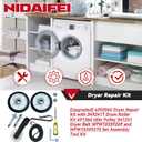 [Upgraded] 4392065 Dryer Repair Kit with 349241T Drum Roller Kit 691366 Idler Pulley 341241 Dryer Belt WPW10359269 and WPW10359270 Dryer Drum Shaft for Whirlpool Kenmore Maytag Dryers