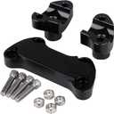 Chrome/Black 1 1/2" Handlebar Risers W/1" Handlebar Top Clamp for Harley 1" Bar Dyna Softail Sportster XL 883 1200