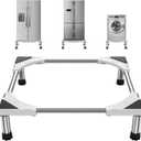 Mini Fridge Stand Adjust Height 7"-8.2"-Large Adjustable Washing Machine Stand with 4 Adjutable Feet, Load Capacity 770LB. Refrigerator Stand, Washer and Dryer Pedestals Stand for Home Appliance Width 23"-32"
