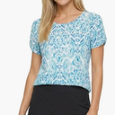 STELLA PARKER Women's Round Neck Shirt Size M Blue/Multi