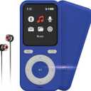 64GB MP3 Player with Bluetooth,Bluetooth Portable HiFi Lossless Sound MP3 Player with Speaker,Voice Recorder,Shuffle for Kids,Hiking,Running,Micro SD Card up to 128GB(Earbuds Included)