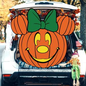 Halloween Trunk or Treat Decorations, Mouse Theme Pumpkin Trunk or Treat Backdrop for Halloween Car SUV Truck Garage Door Archway Decorations