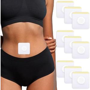 100 pcs Disposable Castor Oil Patches,Castor Oil Pack Wrap Belly Button(Oil Not Included) Self-Adhesive CastorOil Wrap Organic Cotton Easy to Use,White