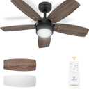 Ceiling Fan 36'' for Small Room: Modern Ceiling Fans with Light Remote Control - Reversible Quiet DC Motor Dimmable with 6 Speeds for Small Office Kids Bedroom(Bronze+Walnut)