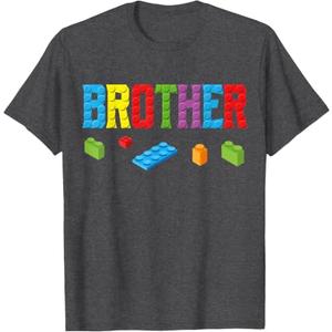 Brother Master Builder Building Bricks Blocks Family Set Men T-Shirt (Gray, XS)