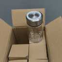 Glass Juice Bottles 6 Pack 10 oz - Wide Mouth Glass Water Bottles with Lids - for Juicing, Smoothies, Milk, Protein, BPA Free, Reusable, Stainless Steel Lids, Leak Proof, Shaker bottle (300 ml)