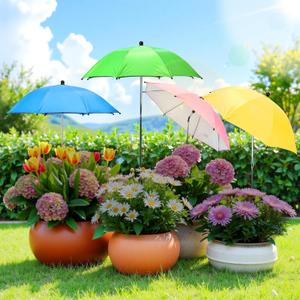 Garden Umbrellas for Plants, 4 Pack Plant Umbrellas for Outdoor Plants, 25" Large Plant Shade Umbrella with Stake for Potted Plants, Adjustable Angle 43.3" Height Plant Sun Shade Cover UV Protection