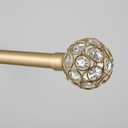 EXCLUSIVE HOME Rings 1" Curtain Rod and Coordinating Finial Set, Gold, Adjustable 66"-120