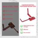 Chainsaw Bar Rail Closer Tool, Cast Iron Steel Chainsaw Bar Rail Tightening Repair Tool, Adjustable Chainsaw Accessories for Chain Grinding, Fits Different Gauge Accessories Bars(Red)
