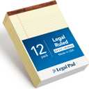 TOPS 8.5 x 11.75 Legal Pads, 12 Pack, The Legal Pad Brand, Wide Ruled, Yellow Paper, 50 Sheets Per Writing Pad, Made in the USA (7532)