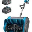 DEGGE Electric Cordless Snow Shovel, 2X 3.0Ah/ 21V/ 12-Inch Battery Snow Blower with Directional Plate & Adjustable Front Handle, Snow Removal for Driveway Sidewalk, Steps, Patio (Charger Included)