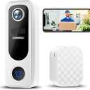 ZUMIMALL Doorbell Camera Wireless - 2K Video Doorbell with Chime, 2 Way Audio, Voice Changer, 30s Voice Message, Anti-Theft, AI Detection, Cloud Storage, 2.4GHz WiFi, Battery Powered, Work with Alexa