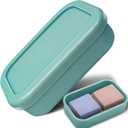 Enhanced Leak Proof Traveling Soap Holder with Lid, Shampoo Bar & Conditioner Bar Holder, Soap Container with Draining Layer, Portable Bar Soap Holder for Bathroom, Gym, Camping (Light Blue)