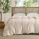 Bedsure Oat Milk Duvet Cover King Size Only - Prewashed Cotton-Like Polyester Extra Soft All Season Bedding, Includes 1 Duvet Cover 104x90 Inches with Zipper Closure, (No Comforter)