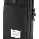 Cell Phone Purse Waist Pack Bag Travel Crossbody Bag Wristband Sport Armband Wallet with Removable Shoulder Strap (Black)