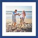 DecorUhome 10x10 Picture Frame, Display Pictures 8x8 with Mat or 10x10 without Mat, Wall & Tabletop Display Photo Frame, Royal Blue, 1 Pack