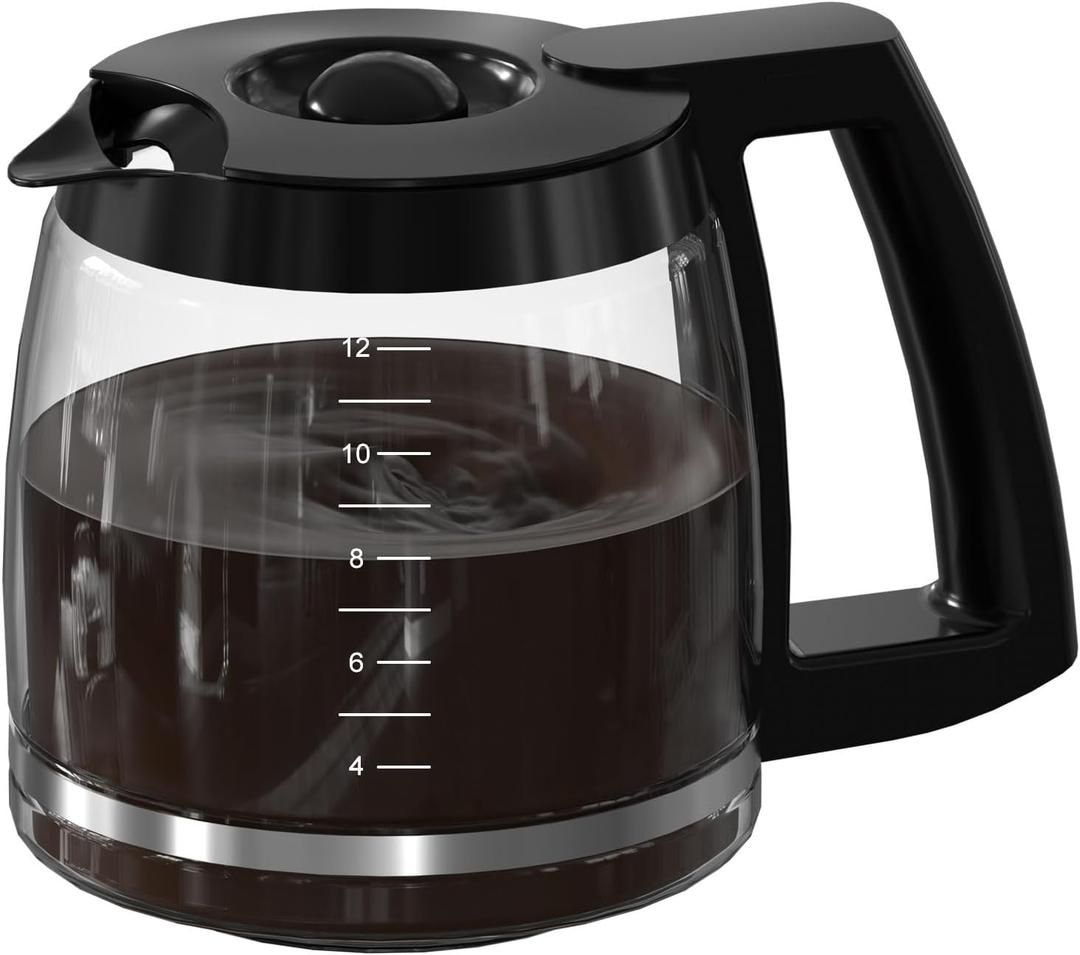 12-Cup Coffee Pot Replacement Compatible with Cuisinart Coffee Maker Models SS-12, SS-15, SS-16, DCC-1100BK, DCC-1200, DCC-2650, CHW-12P1, DGB-400, DGB-550BK, DGB-550BK1, DGB-625BC and DGB-700BC (Black)