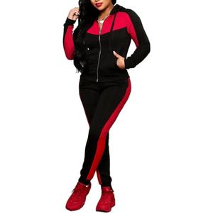 Bealin Women's Jogging Sets 80s 90s Two Piece Outfits Sweatsuit Long Sleeve Zip Tops and Sweatpants Workout Tracksuit Sets (Large, 1# Black)